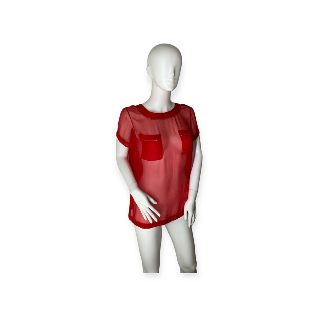 Moschino Couture Red Top W/ Gold Trim